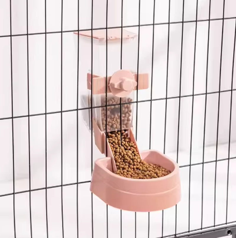 Automatic Pet Bowls Cage Hanging Feeder Pet Water Bottle Food Container Dispenser Bowl for Puppy Cats Rabbit Pet Feeding Product
