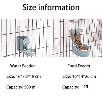 Automatic Pet Bowls Cage Hanging Feeder Pet Water Bottle Food Container Dispenser Bowl for Puppy Cats Rabbit Pet Feeding Product