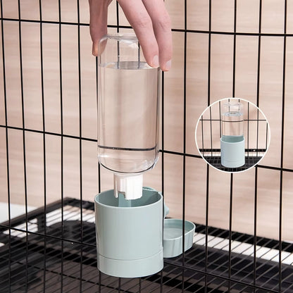 Automatic Pet Bowls Cage Hanging Feeder Pet Water Bottle Food Container Dispenser Bowl for Puppy Cats Rabbit Pet Feeding Product