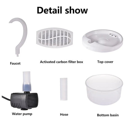 2L Pet Cat Fountain LED Blue Light USB Powered Automatic Water Dispenser Cat Feeder Drink Filter for Cats Dogs Pet Supplier